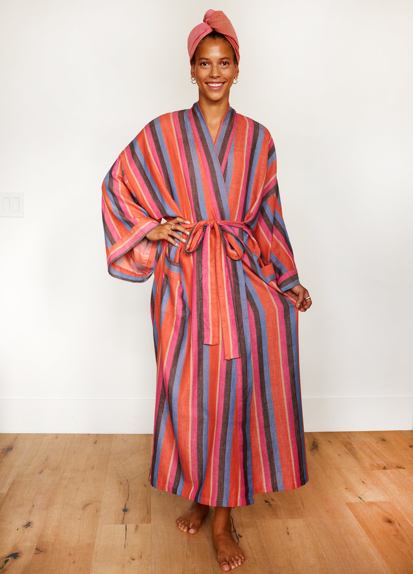 LONG STRIPED ROBE IN DAZE bathenshop