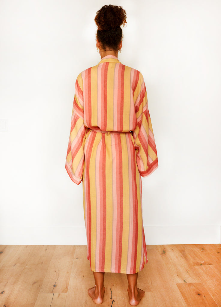 LONG COTTON STRIPED ROBE – bathenshop.com