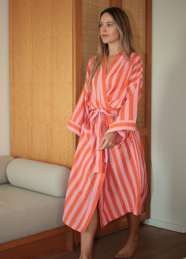 CABANA STRIPE ROBE IN BURST – bathenshop.com